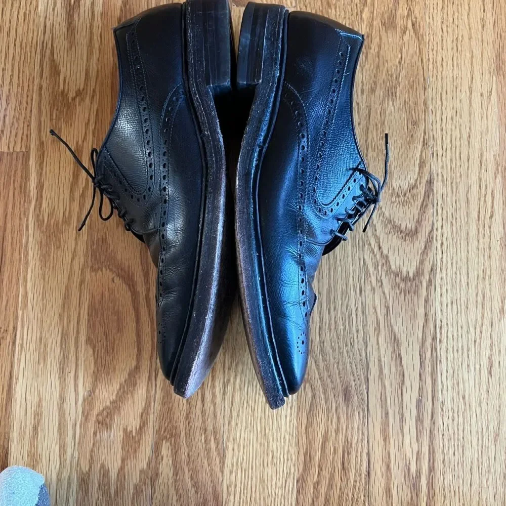 Allen Edmonds Mcallister Wingtip Oxfords Black Dress Shoes 10D Leather Lace‎ Up